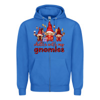 True Royal Chilling with my gnomies Valentine's Day Zipper Hoodie - HowdyJamesFarm