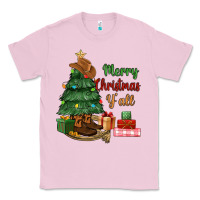 Bubblegum Pink merry christmas y'all Classic Tee - MaliasSmallBusiness