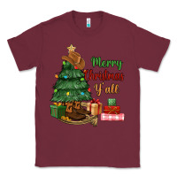 Burgundy merry christmas y'all Classic Tee - MaliasSmallBusiness