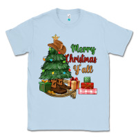 Dusty Blue merry christmas y'all Classic Tee - MaliasSmallBusiness