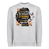 Heather Grey black woman silhouette Heavyweight Sweatshirt - Artiststas