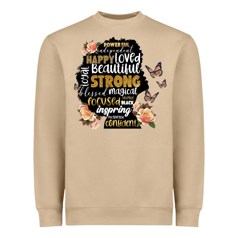 Black Woman Silhouette Heavyweight Sweatshirt by Artiststas | Teevron