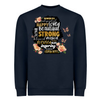 Navy black woman silhouette Heavyweight Sweatshirt - Artiststas