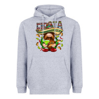 Heather Grey Fiesta gnome with tacos Mexico Heavyweight Hoodie - HowdyJamesFarm