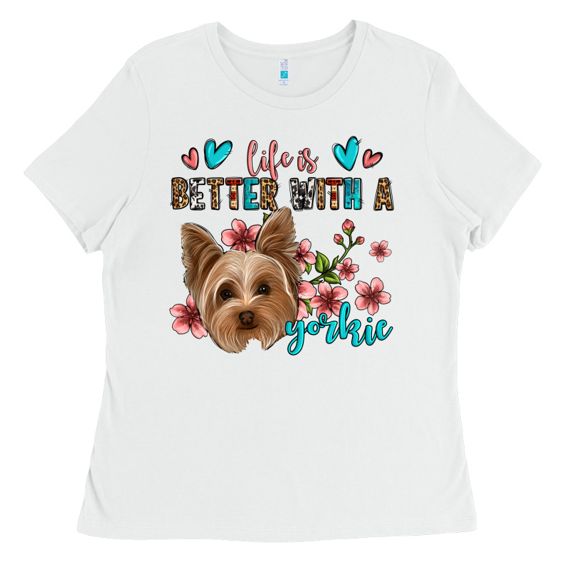 Life Is Better With A Yorkie Ladies Tee by Jasminsmagicworld | Teevron