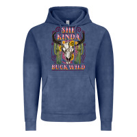 Vintage Denim she kinda buck wild with bull skull Vintage Hoodie - NancyCooperArtShop
