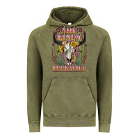 Vintage Olive she kinda buck wild with bull skull Vintage Hoodie - NancyCooperArtShop