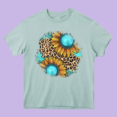 Gemstone Leopard Patch Heavy Core Tee Designed By Jahusdesignshop