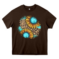 Chocolate Brown gemstone leopard patch Heavy Core Tee - JahusDesignShop