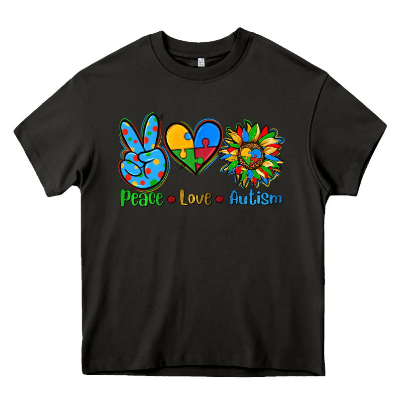 Peace Love Autism Heavy Core Tee by AdoDesignShop | Teevron