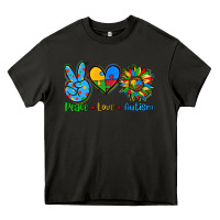Asphalt peace love autism Heavy Core Tee - AdoDesignShop