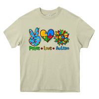 Mossy peace love autism Heavy Core Tee - AdoDesignShop