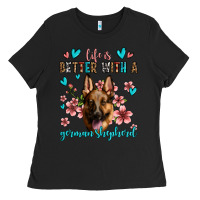 Black life is better with a german shepherd Ladies Tee - Jasminsmagicworld