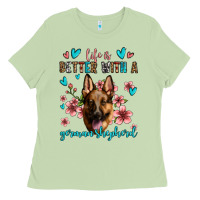 Matcha life is better with a german shepherd Ladies Tee - Jasminsmagicworld
