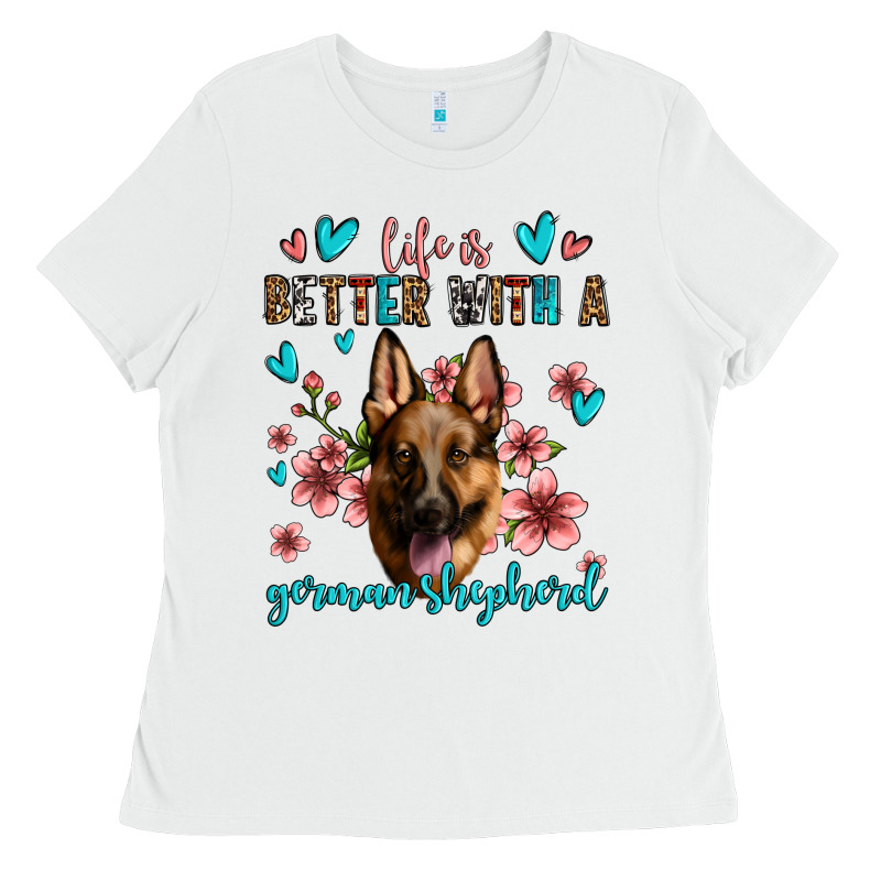 Life Is Better With A German Shepherd Ladies Tee by Jasminsmagicworld | Teevron