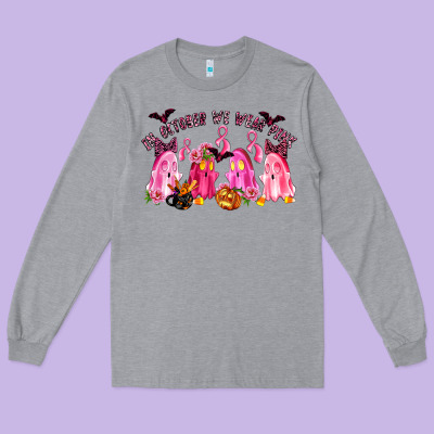 In October We Wear Pink Long Sleeve Tee Designed By Lillyallendesigns