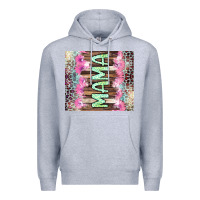 Heather Grey Mama leopard Premium Hoodie - CowGirlArtShop
