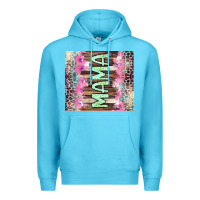 Ocean Blue Mama leopard Premium Hoodie - CowGirlArtShop