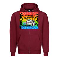 Burgundy game on summer loading Zipper Hoodie - TumblerDesignByShophia