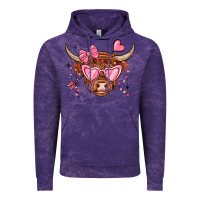 Cloud Purple valentines day long haired cow Vintage Hoodie - MaliasSmallBusiness