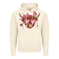 Vintage Artic valentines day long haired cow Vintage Hoodie - MaliasSmallBusiness