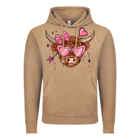 Vintage Coffee valentines day long haired cow Vintage Hoodie - MaliasSmallBusiness