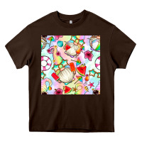 Chocolate Brown summer gnome seamless pattern Heavy Core Tee - BundleAndBundleShop