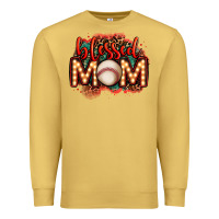 Antique Gold blessed baseball mom lightbulb letters Premium Sweatshirt - OliviaCreatesArt