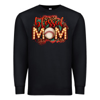 Black blessed baseball mom lightbulb letters Premium Sweatshirt - OliviaCreatesArt