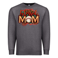 Charcoal Heather blessed baseball mom lightbulb letters Premium Sweatshirt - OliviaCreatesArt