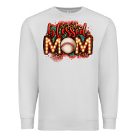 Dove Grey blessed baseball mom lightbulb letters Premium Sweatshirt - OliviaCreatesArt