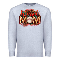 Heather Grey blessed baseball mom lightbulb letters Premium Sweatshirt - OliviaCreatesArt