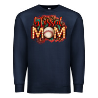 Navy blessed baseball mom lightbulb letters Premium Sweatshirt - OliviaCreatesArt