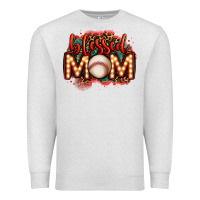 Oatmeal Heather blessed baseball mom lightbulb letters Premium Sweatshirt - OliviaCreatesArt