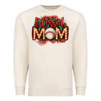 Blessed Baseball Mom Lightbulb Letters Premium Sweatshirt | Teevron