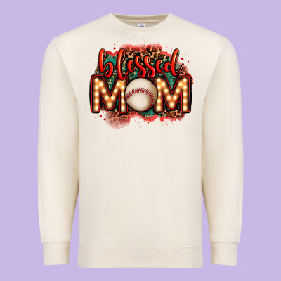 Blessed Baseball Mom Lightbulb Letters Premium Sweatshirt Designed By Oliviacreatesart