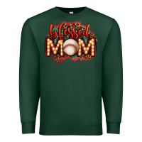 Sports Green blessed baseball mom lightbulb letters Premium Sweatshirt - OliviaCreatesArt