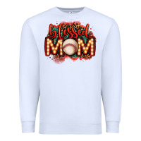 White blessed baseball mom lightbulb letters Premium Sweatshirt - OliviaCreatesArt