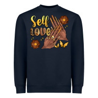 Black Woman Self Love Nails Heavyweight Sweatshirt | Teevron