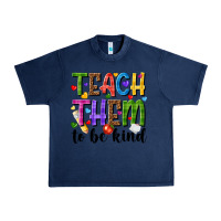 Navy teach them to be kind Urban Heavy Tee - NancyCooperArtShop