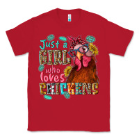 Red just a girl who loves chickens Classic Tee - NancyCooperArtShop