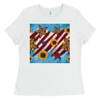 White western star with sunflower seamless pattern Ladies Tee - BundleAndBundleShop