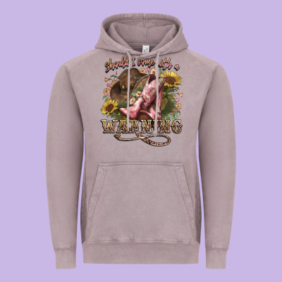 Shouldve Come With A Warning Boots  Cowboy Vintage Hoodie Designed By Nancycooperartshop
