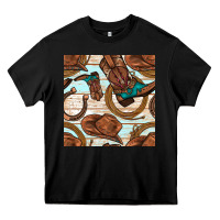 Black cowboy western seamless pattern Heavy Core Tee - BundleAndBundleShop