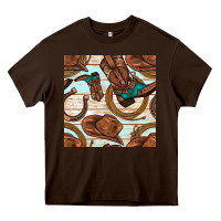 Chocolate Brown cowboy western seamless pattern Heavy Core Tee - BundleAndBundleShop