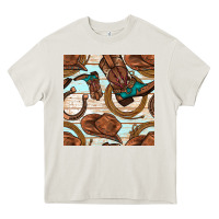 Cream cowboy western seamless pattern Heavy Core Tee - BundleAndBundleShop