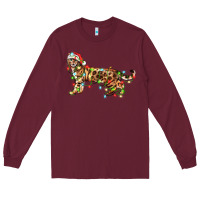 Burgundy christmas bengal cat Long Sleeve Tee - LillyAllenDesigns