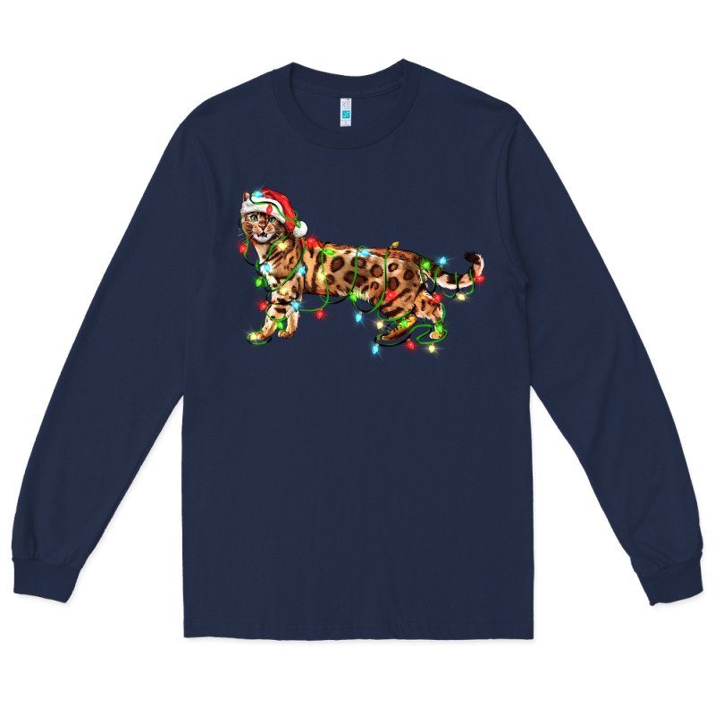 Christmas Bengal Cat Long Sleeve Tee by LillyAllenDesigns | Teevron