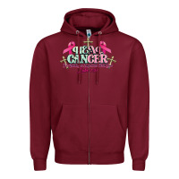 Burgundy Heal Cancer Luke 1:37 cross Cancer Awareness Zipper Hoodie - HowdyJamesFarm