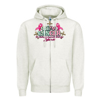 Oatmeal Heather Heal Cancer Luke 1:37 cross Cancer Awareness Zipper Hoodie - HowdyJamesFarm